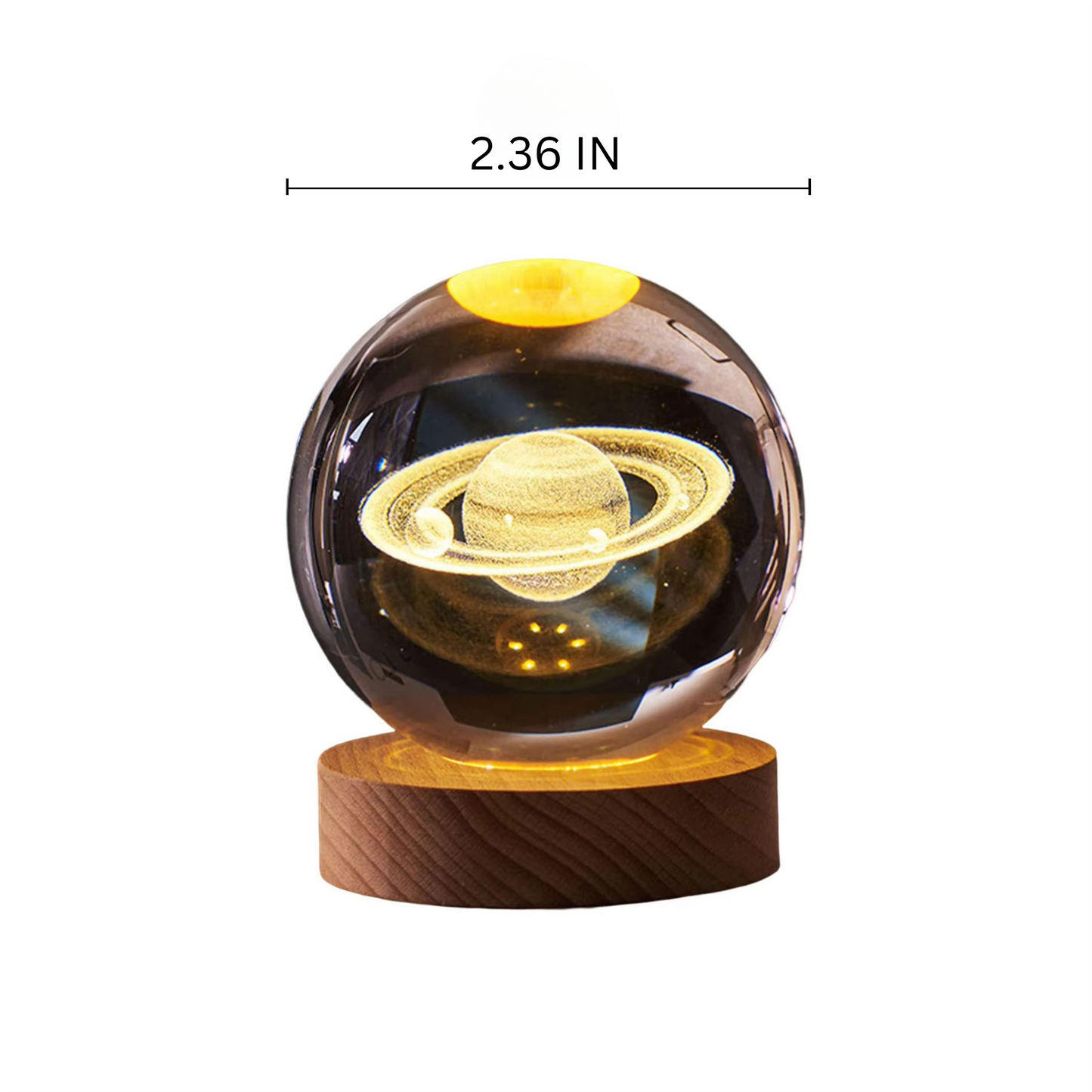 RGB Crystal Ball Night Light with Milky Way and Moon Design