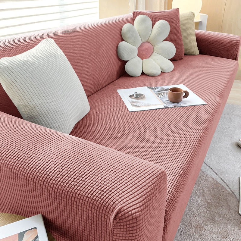 Textured Stretch Sofa Cover - Non-Slip, Machine Washable for 1 to 3 Seater Sofas
