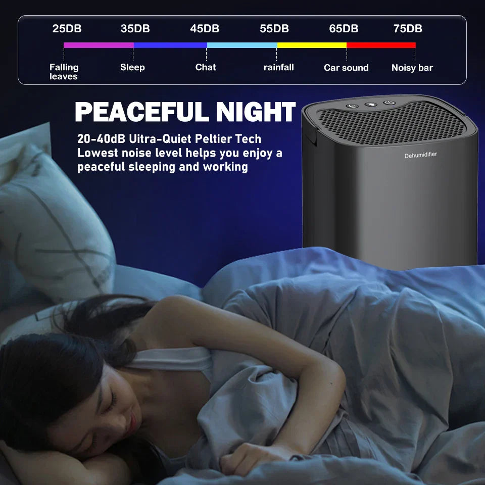 1000ml Portable Dehumidifier with Air Filter and Night Light