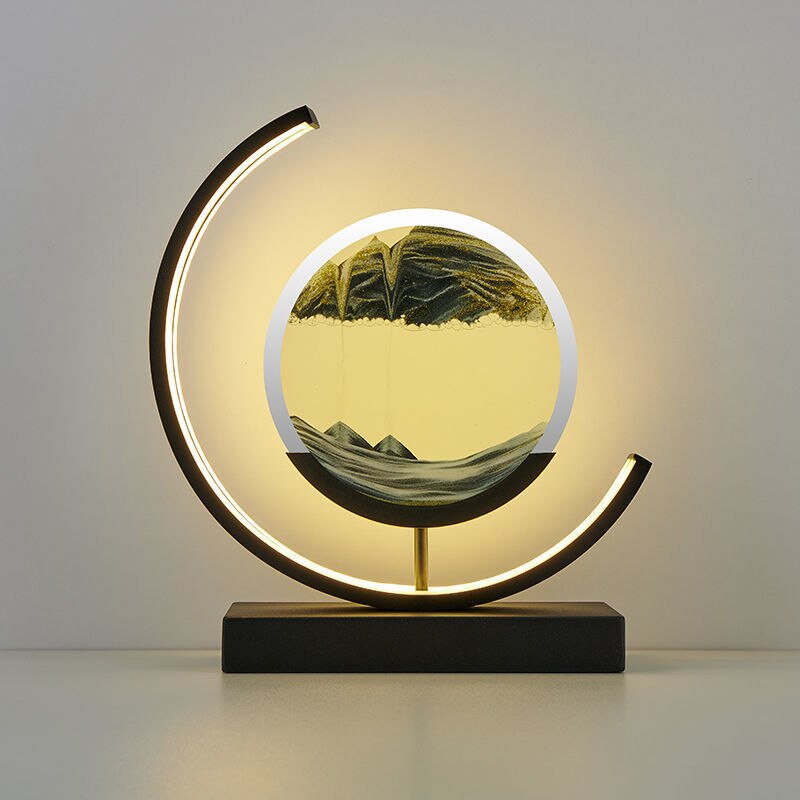 LED Table Lamp with Moving Sand Landscape
