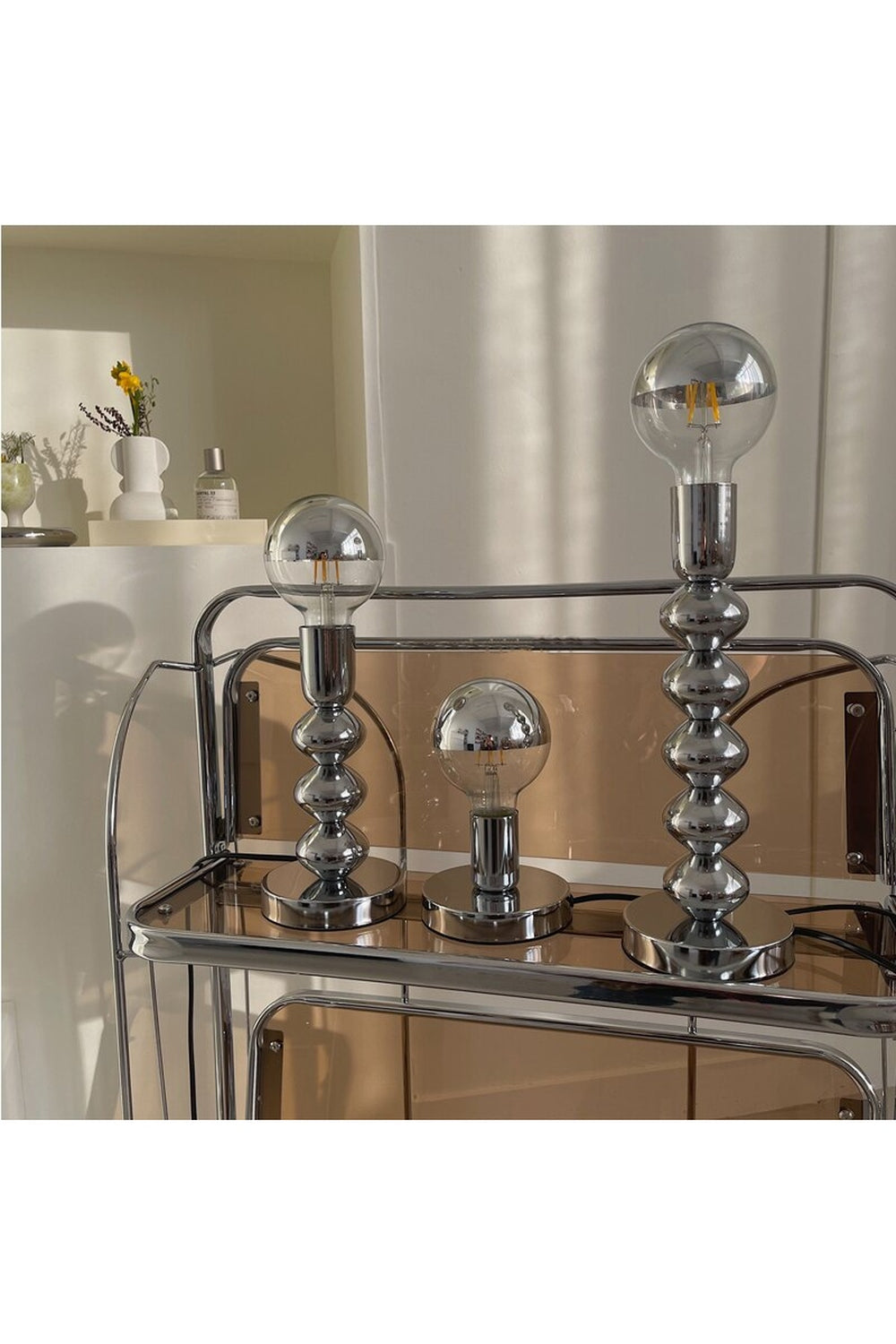 Chrome Stackable Orb Table Lamp
