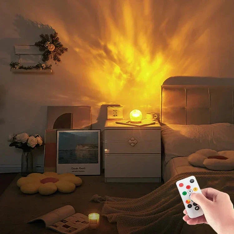 Unique Wave Effect LED Table Lamp with Crystal Design