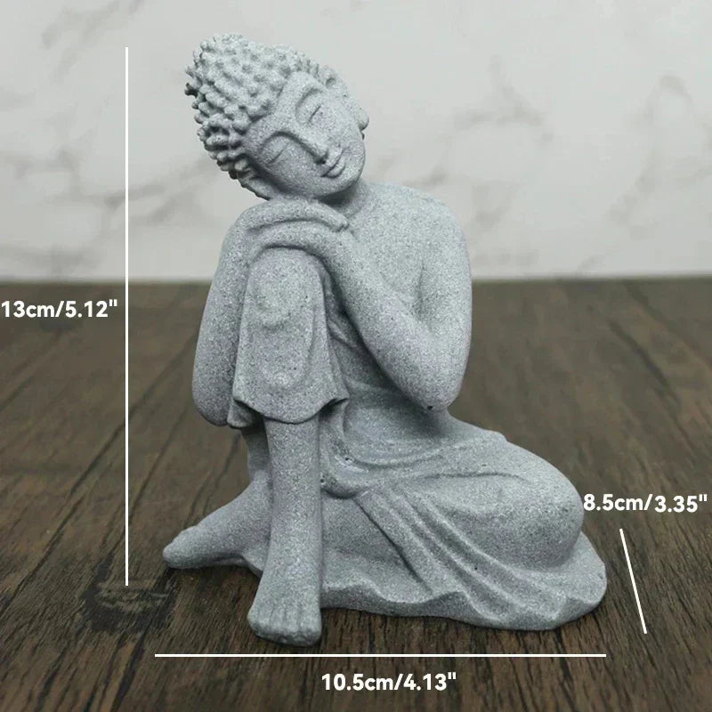 Small Buddha Stone Statue for Zen Garden and Meditation