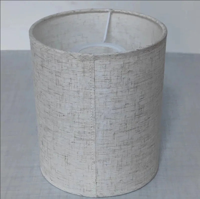Linen Table Lamp Shade - Round or Square, Beige or Gray