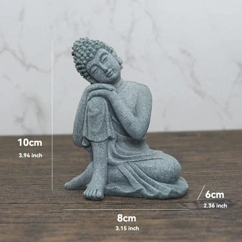 Small Buddha Stone Statue for Zen Garden and Meditation