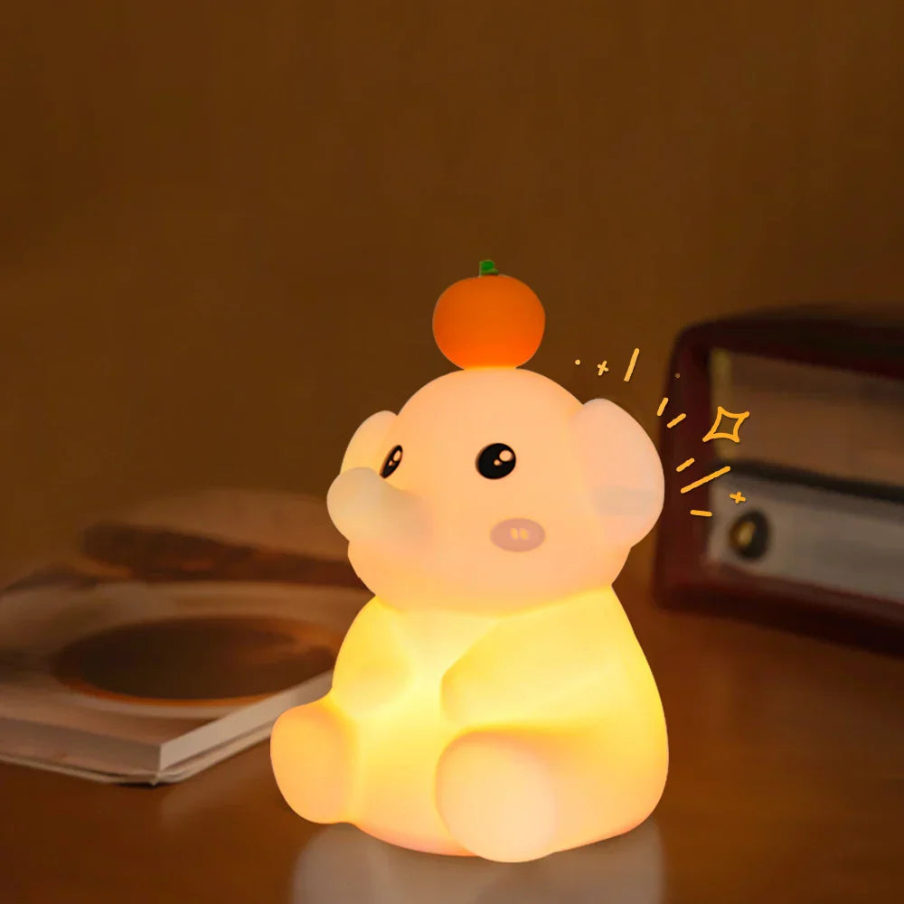 Portable Rechargeable LED Night Light with Adjustable Brightness - Soft Silicone Design