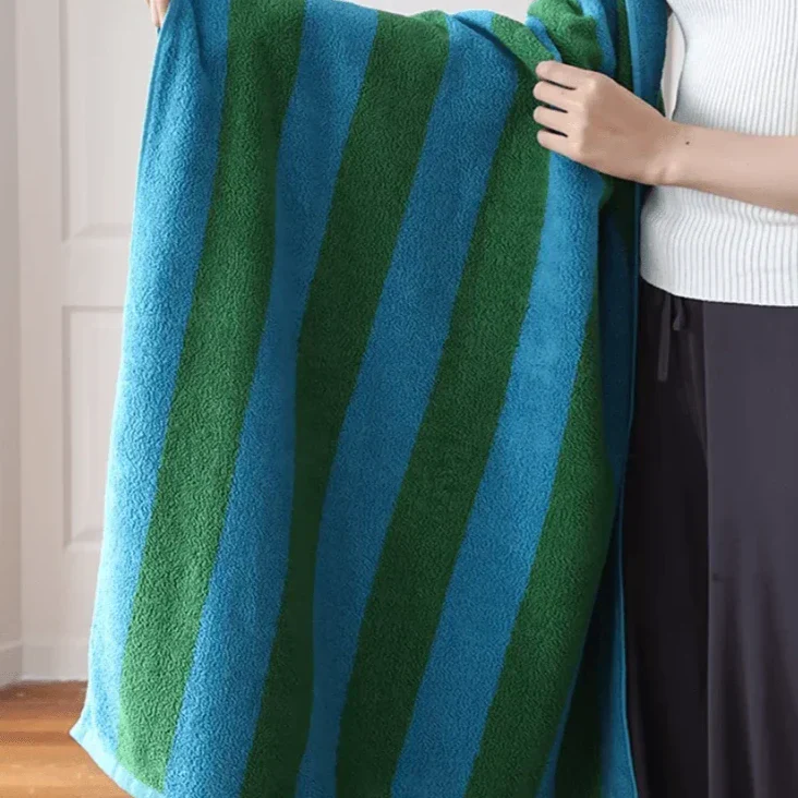 Chunky Retro Striped Cotton Towel