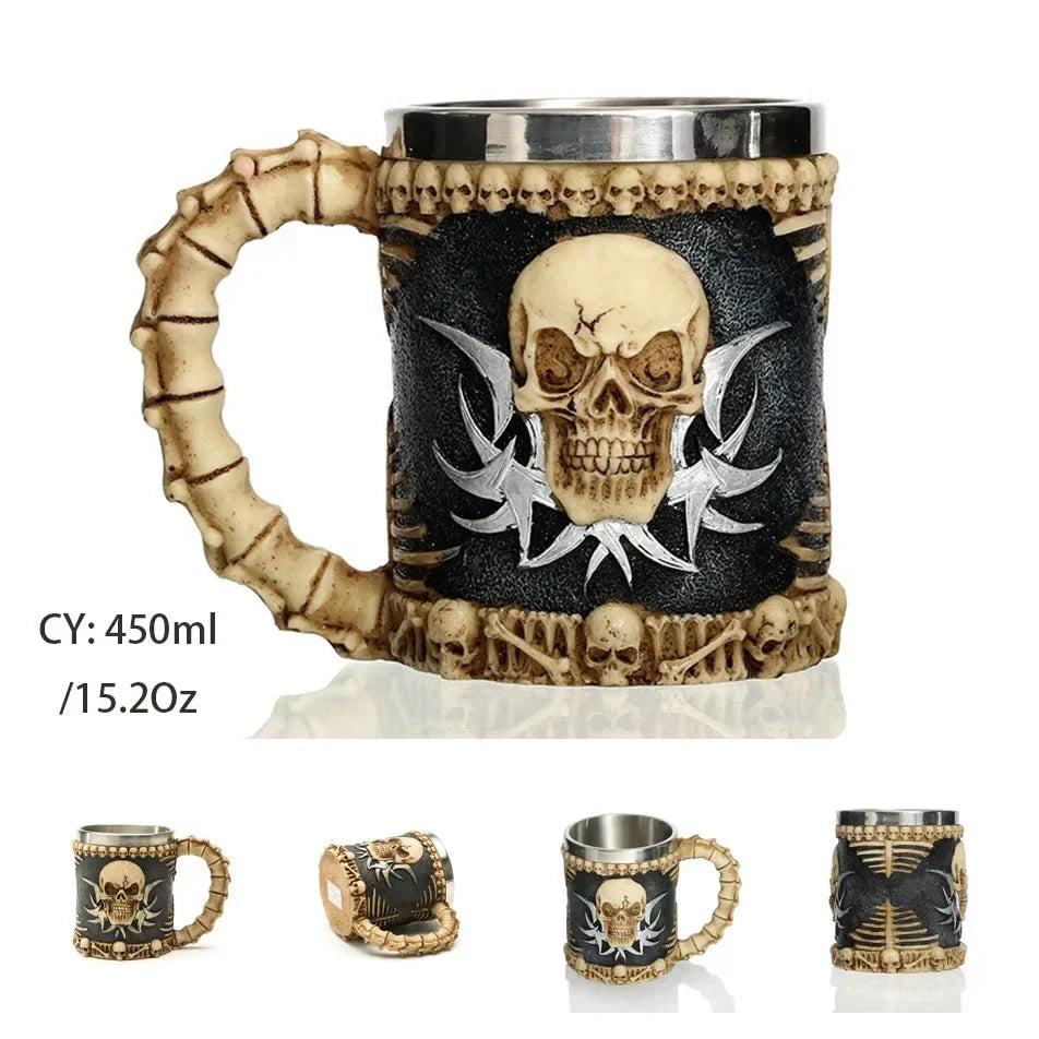 Medieval Dragon Resin and Stainless Steel Mug 600ml