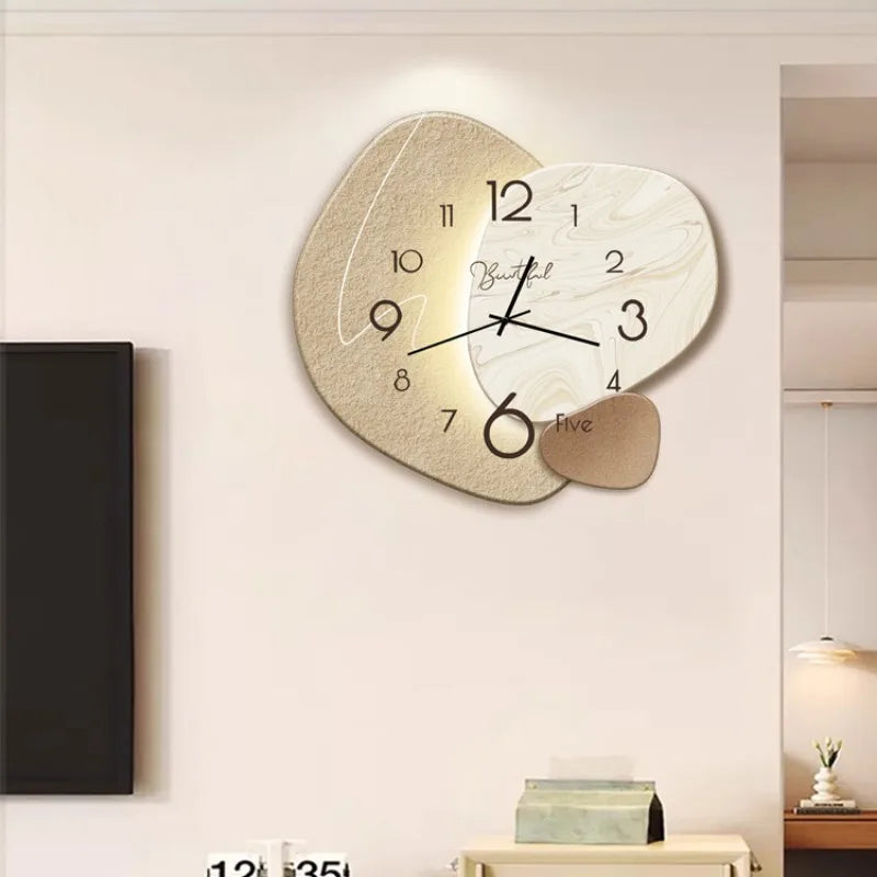 Elegant Analog Wall Clock with Metal and Glass Design