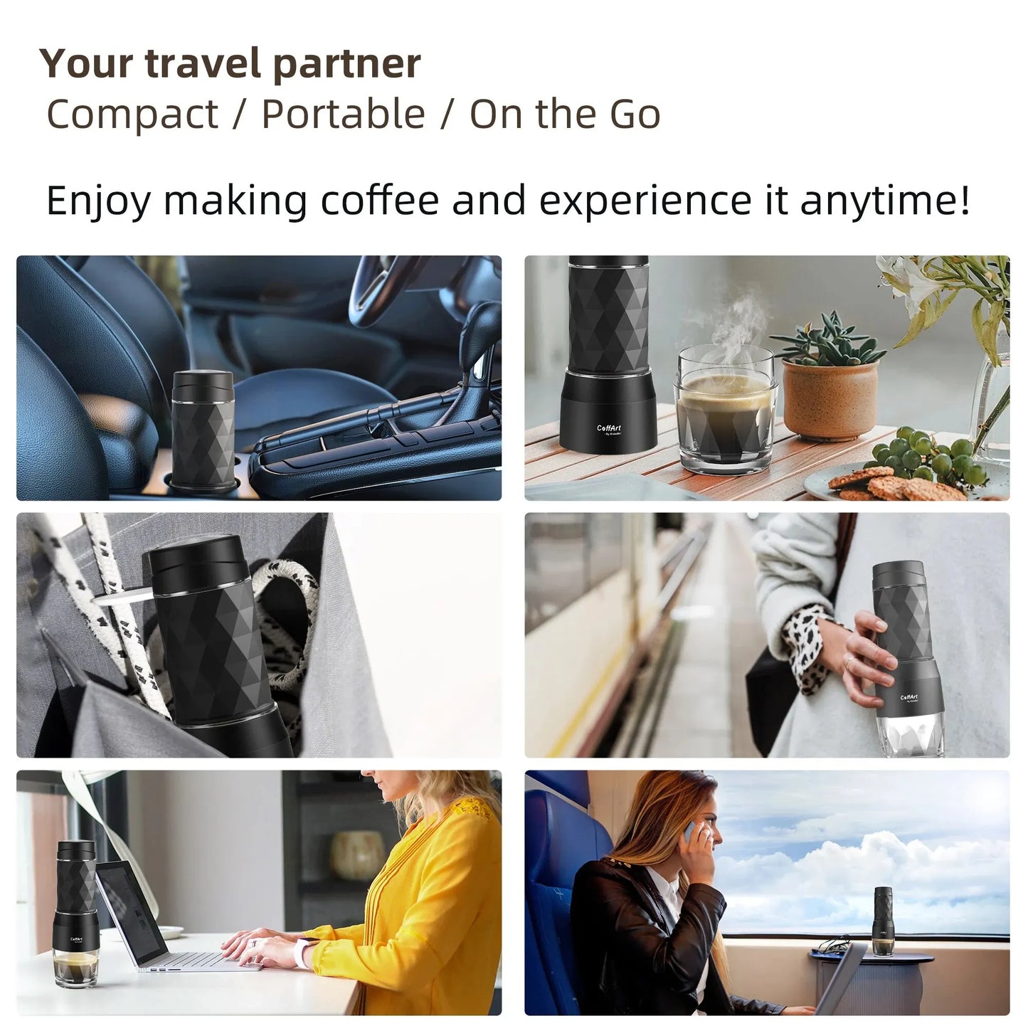 Portable Manual Espresso Maker for Travel with 3-in-1 Brewing Options