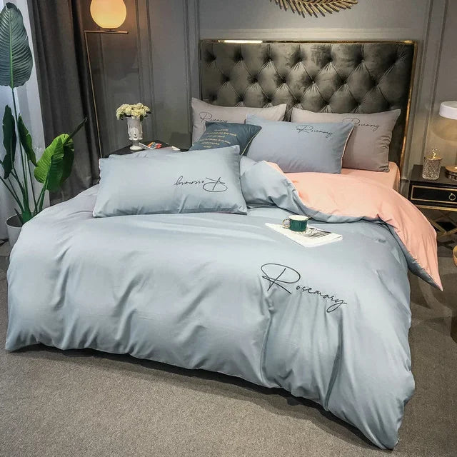 Elegant Embroidered Duvet Cover - Luxury Bedding