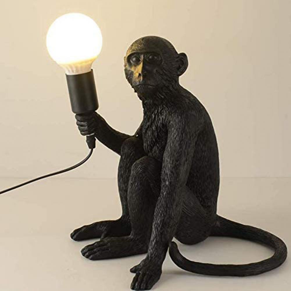 Sitting Monkey Table Lamp in Durable Resin
