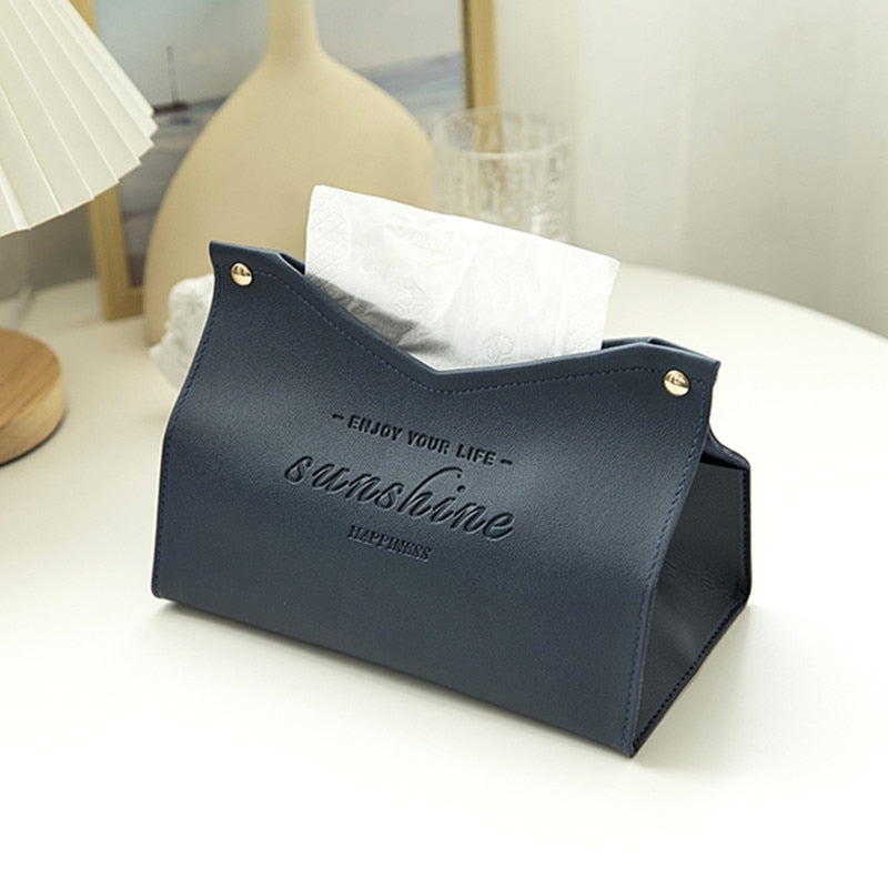 Stylish Artificial Leather Tissue Box