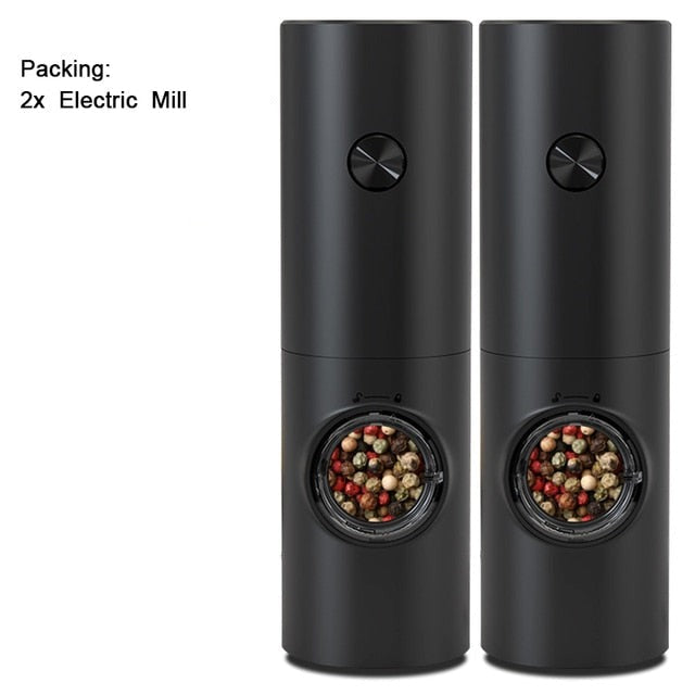 Electric Automatic Salt and Pepper Mill with LED Light and Adjustable Grind