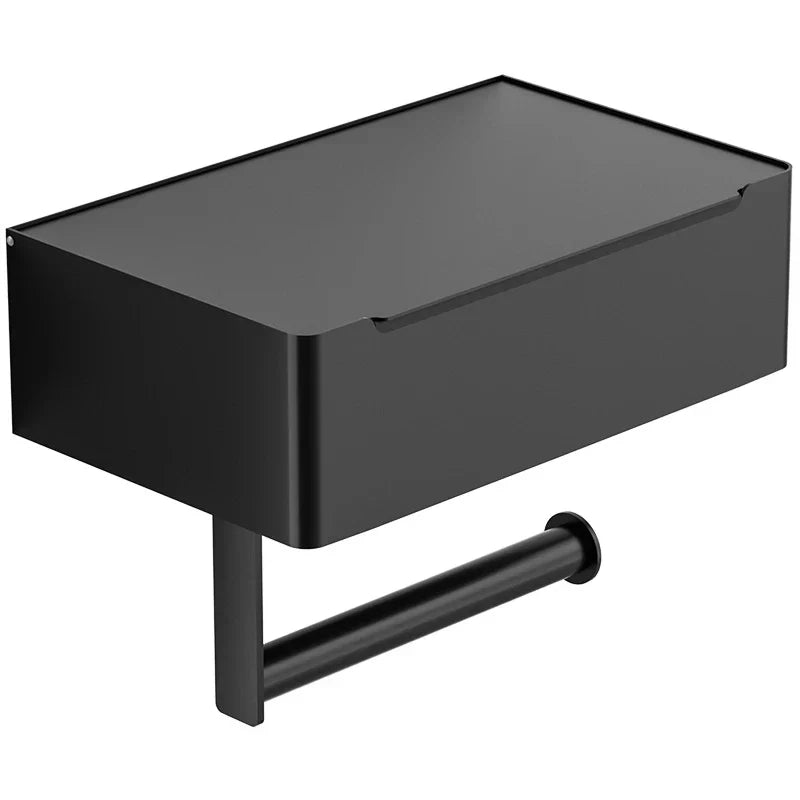 Elegant Metal Toilet Paper Holder in Black or Silver