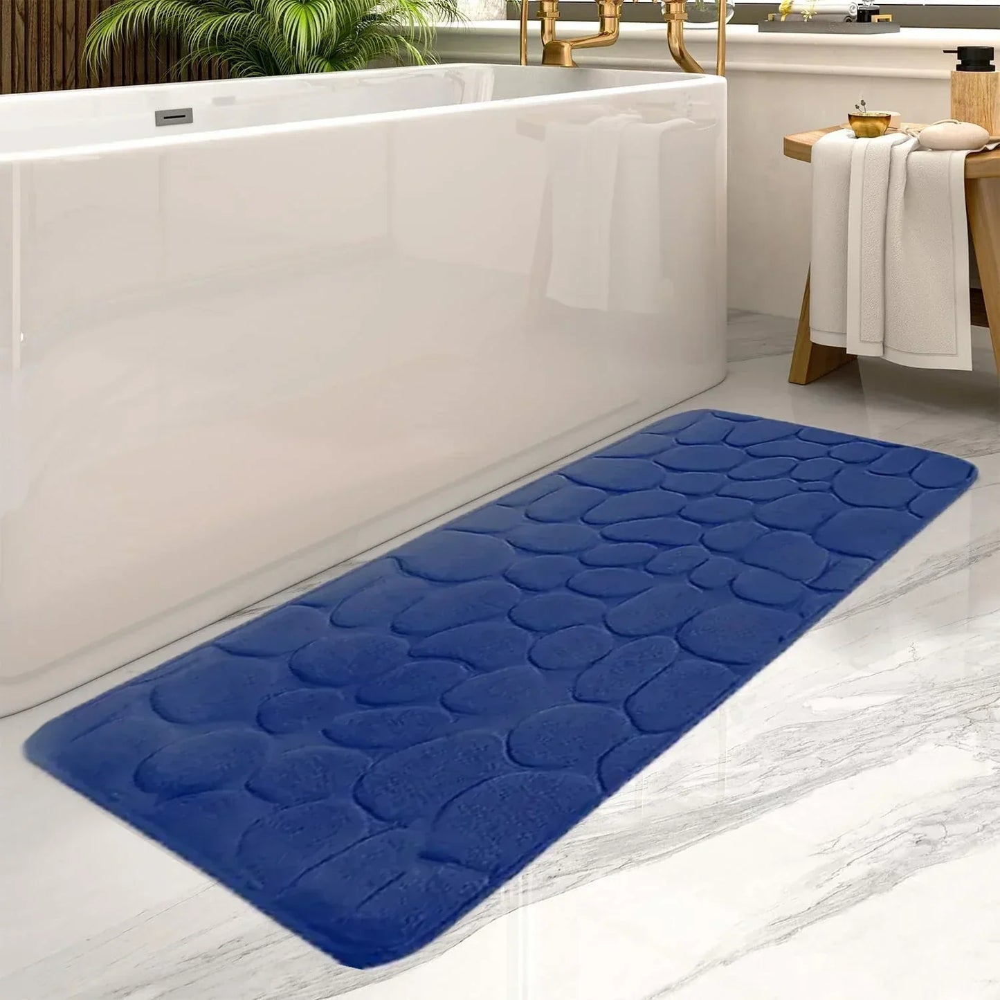 Highly Absorbent Microfiber Bath Mat with Non-Slip Backing