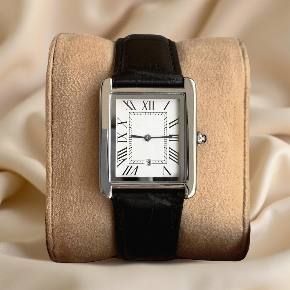 Men's Square Analog Dress Watch with Roman Numerals