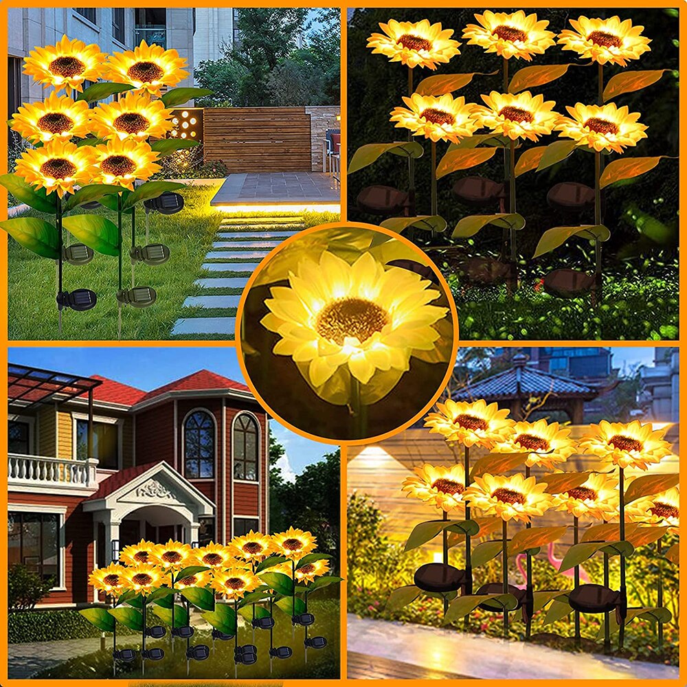 Waterproof Solar-Powered Sunflower Garden Lights