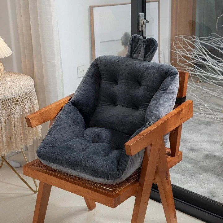 Orthopedic Seat Cushion with Integrated Back Support and Non-Slip Straps