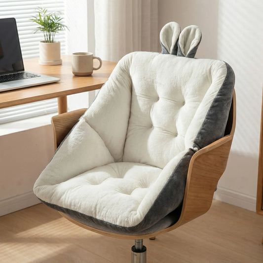 Orthopedic Seat Cushion with Integrated Back Support and Non-Slip Straps