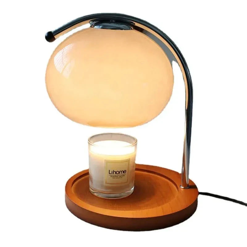 Modern Metal and Glass Table Lamp with LED Light