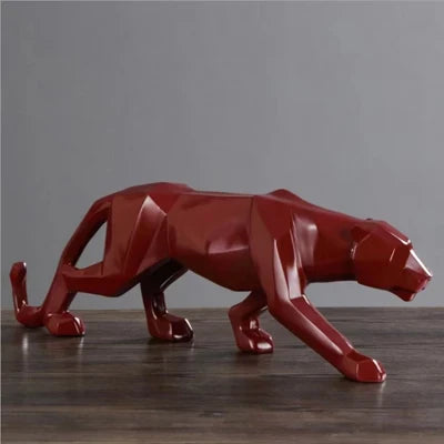 Abstract Leopard Sculpture in Resin for Modern Home Decor