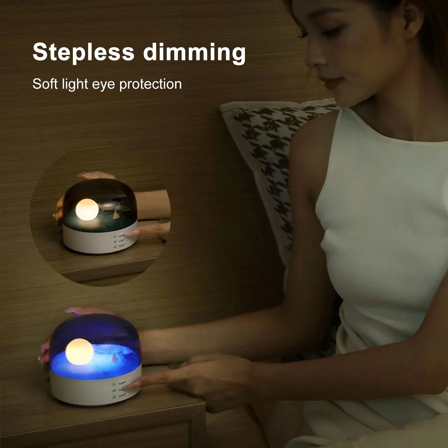 3D Moon LED Night Light Speaker with Rechargeable Battery