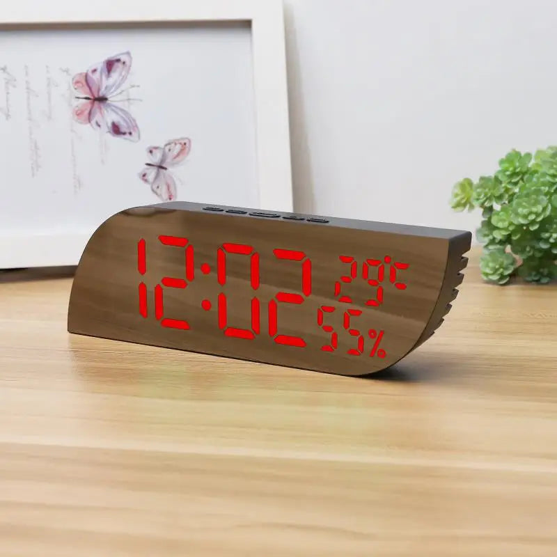 LED Digital Alarm Clock with Dual Display and Snooze Function