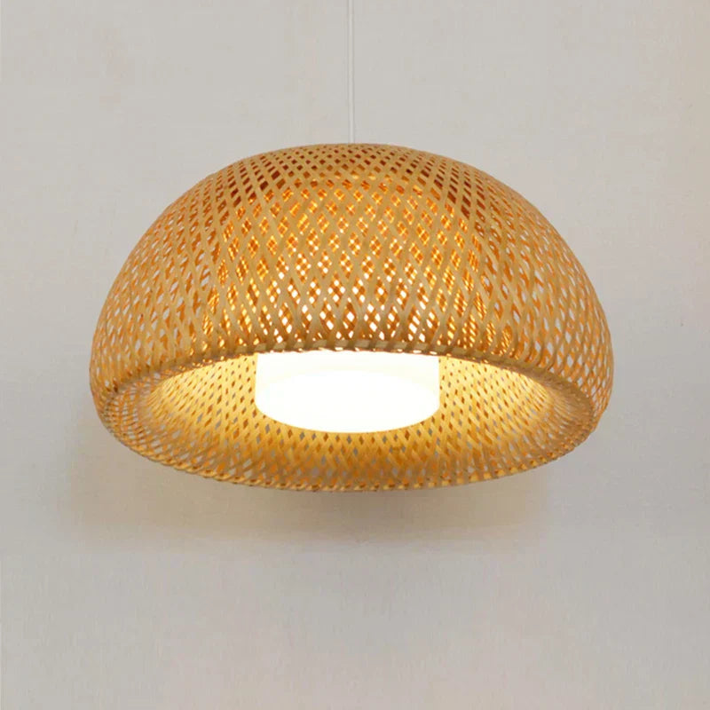 Handwoven Bamboo Pendant Light - Eco-Friendly Adjustable Ceiling Lamp