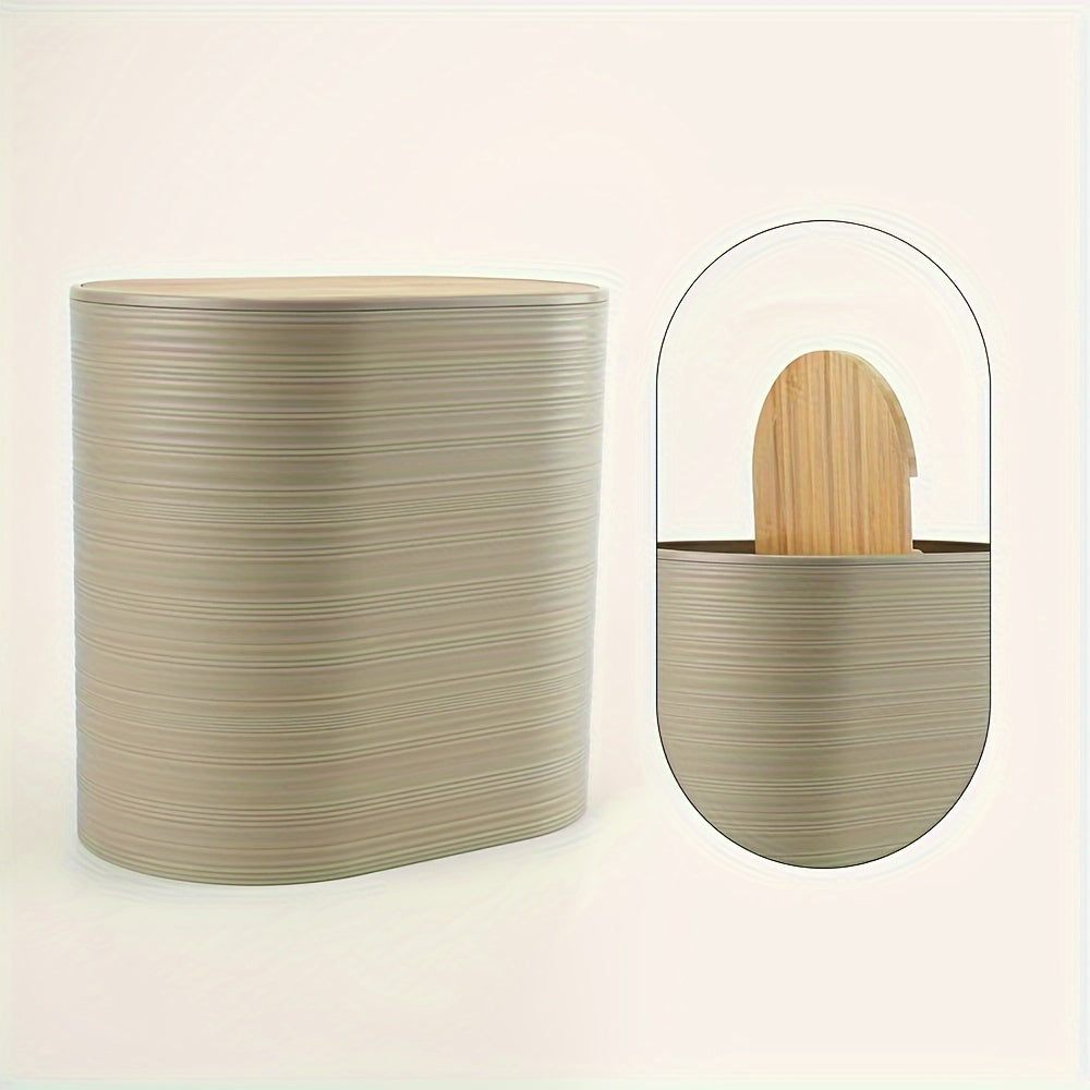 Bamboo and Plastic Bathroom Accessory Set, 6 Pieces