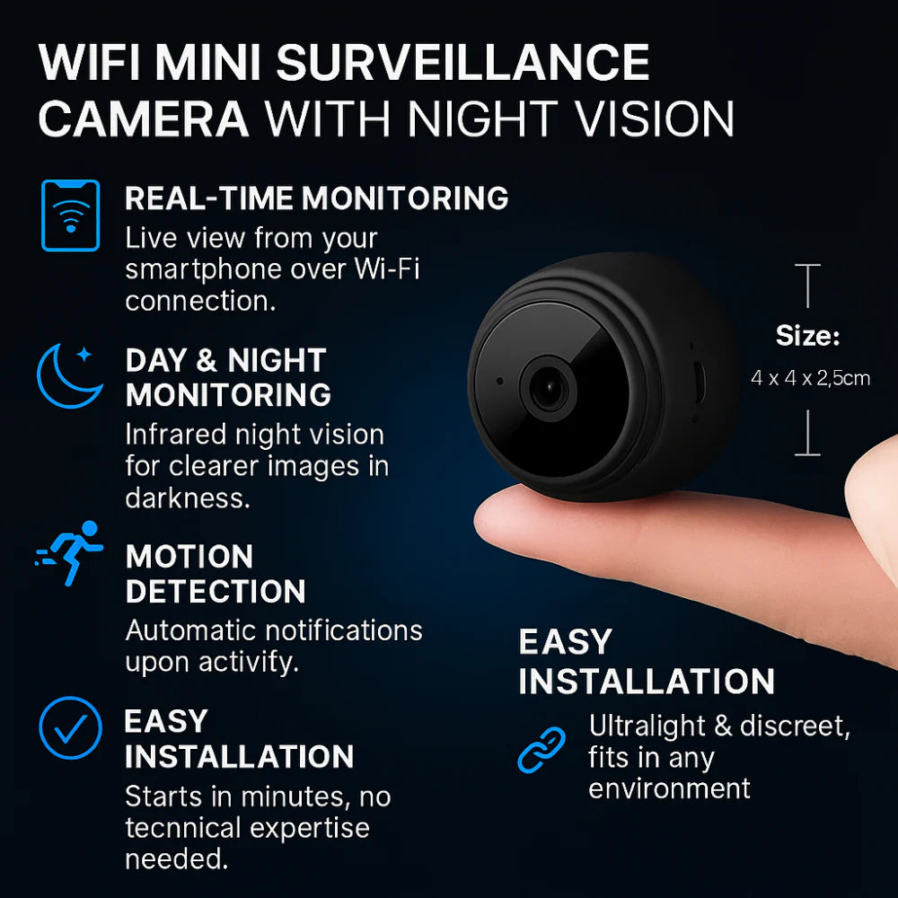 Mini WiFi Indoor Security Camera with Night Vision