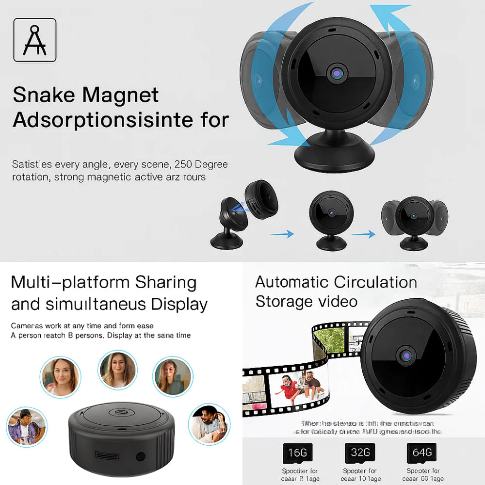 Mini WiFi Indoor Security Camera with Night Vision