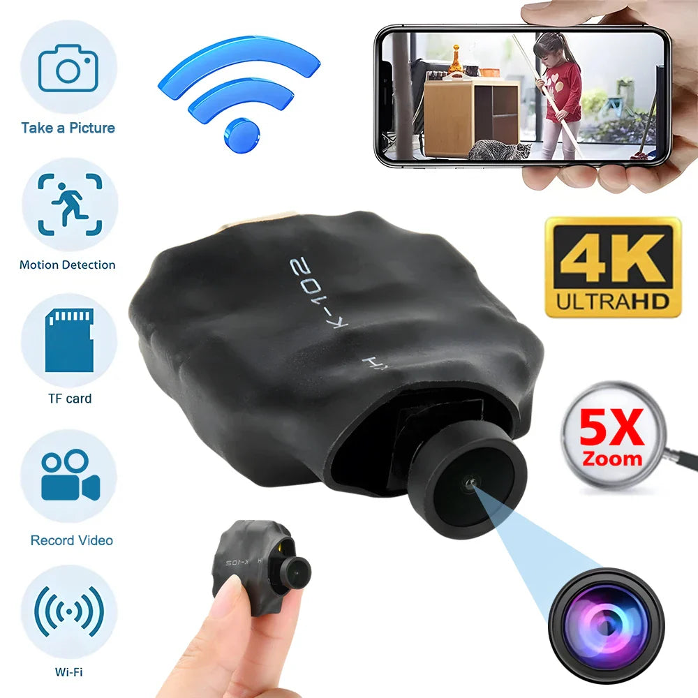 4K Wireless Mini Indoor Security Camera with Motion Detection