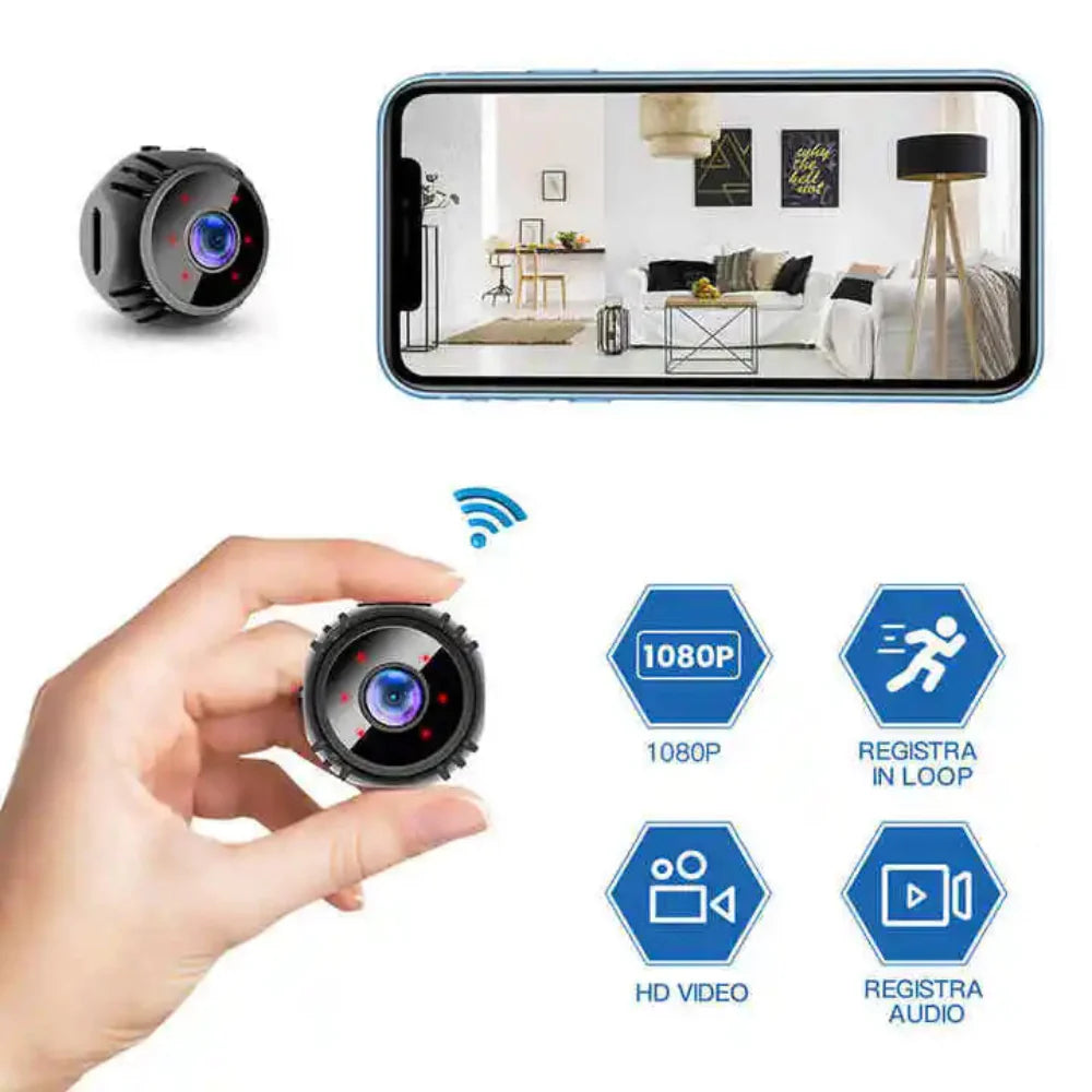 Wireless Mini Indoor WiFi Security Camera with Night Vision and Motion Alerts