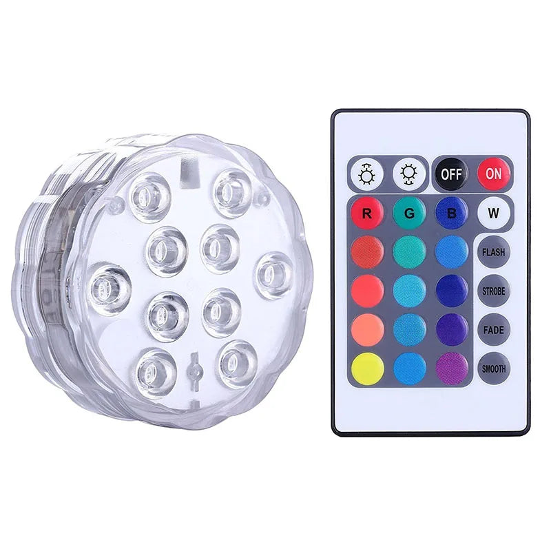 RGB Underwater Pool Lights with Remote Control and 10 LEDs