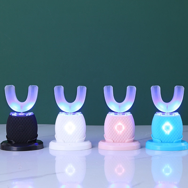 U-Shape Blue Light Electric Tooth Cleaner with USB Charging