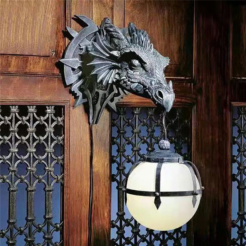 LED Dragon Head Lantern for Halloween Decoration