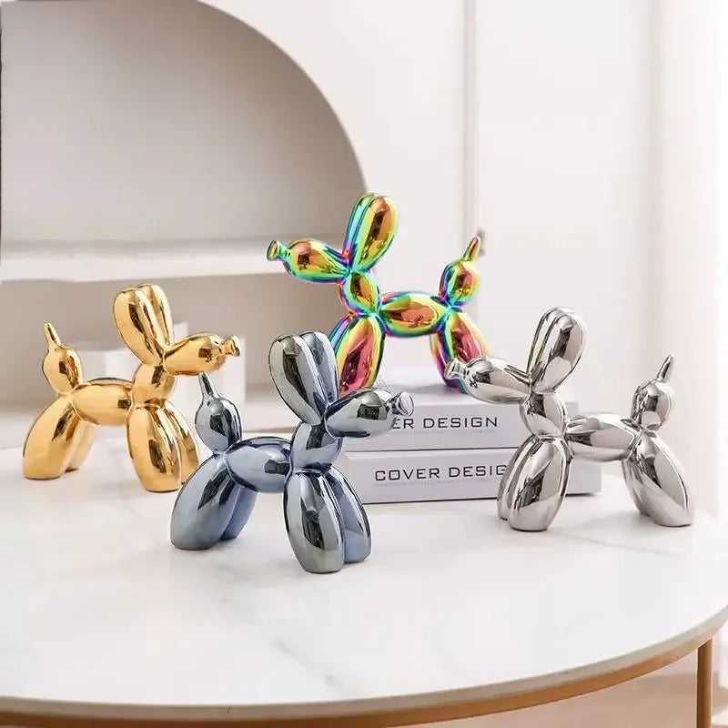 Mini Ceramic Balloon Dog Sculpture in Vibrant Colors