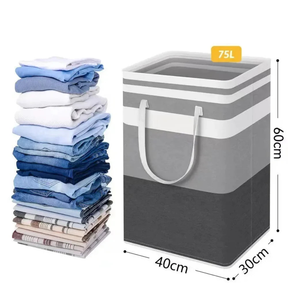 75L Waterproof Foldable Laundry Basket with Handles