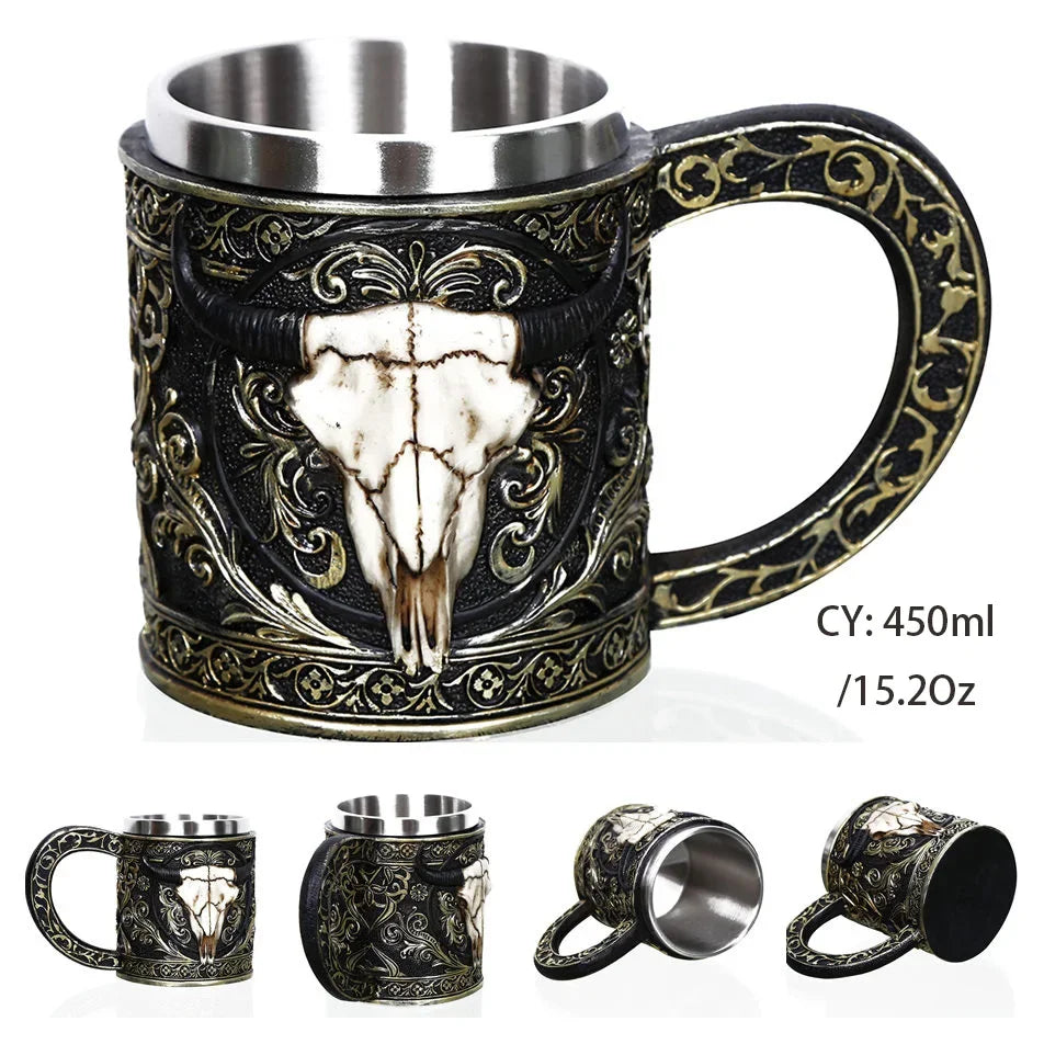 Medieval Dragon Resin and Stainless Steel Mug 600ml