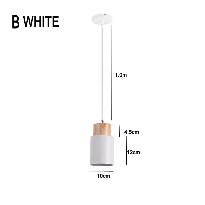 Scandinavian LED Pendant Light in Metal and Wood