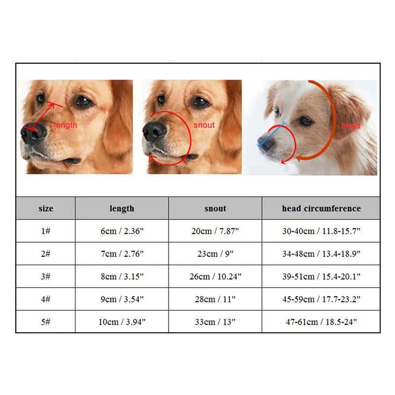 Adjustable Silicone Dog Muzzle for Small to Large Dogs