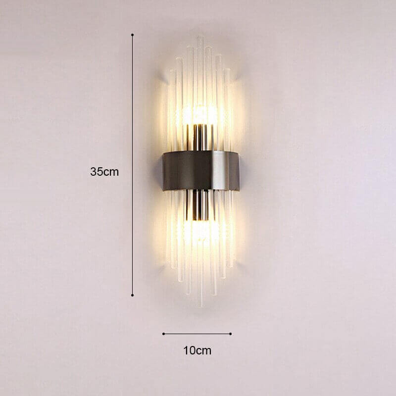 Art Deco Gold Wall Lights with Up & Down Shades