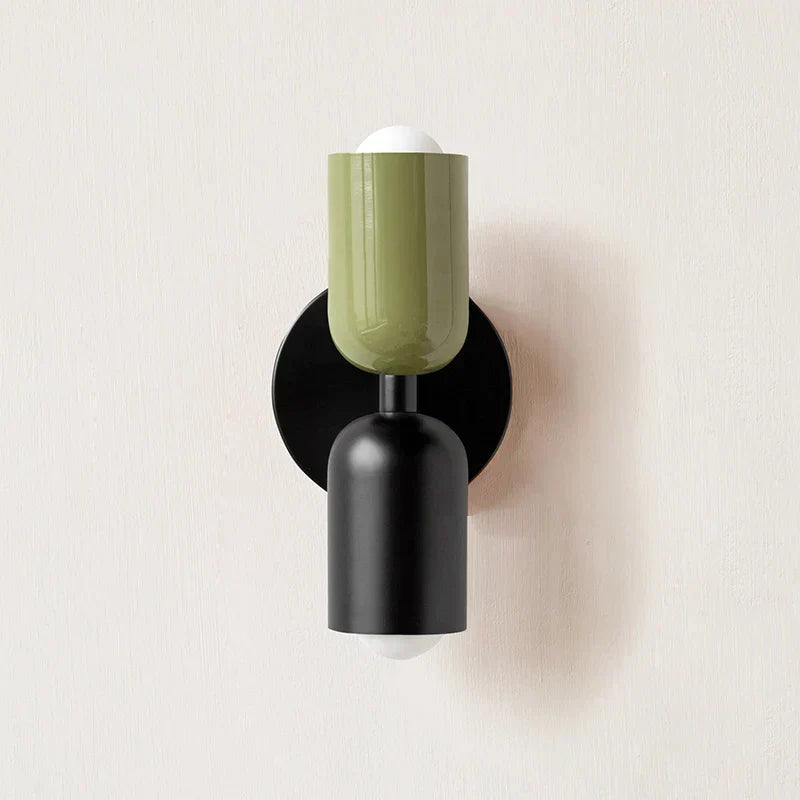 Double Headed Black Wall Lamp with Upward and Downward Light