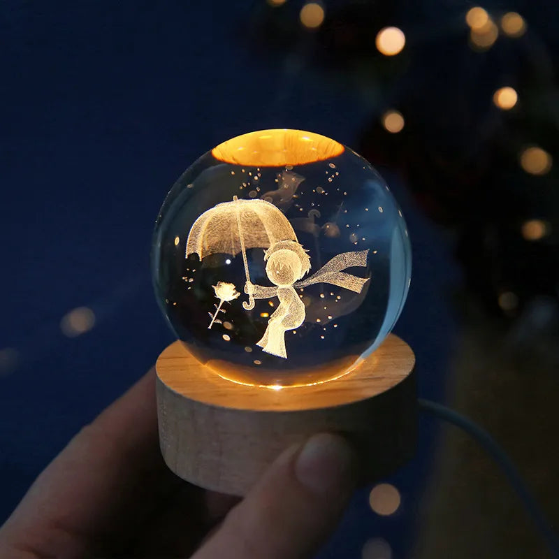 3D Crystal Night Light - Elegant Glass Gift for All Occasions