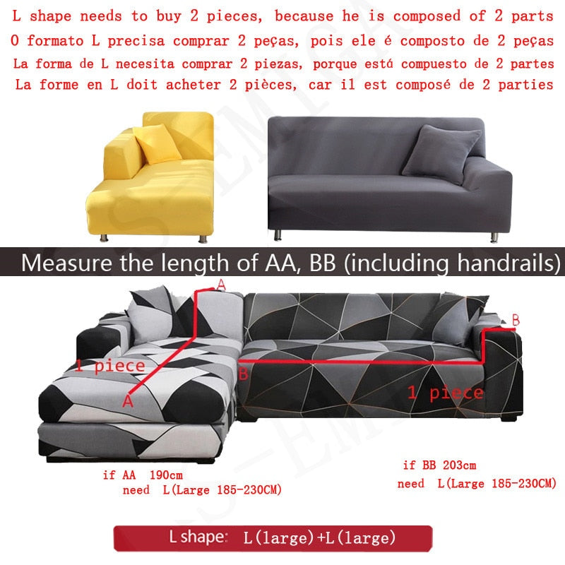 Modern Non-Slip Colorful Elastic Sofa Cover 35-118 Inch