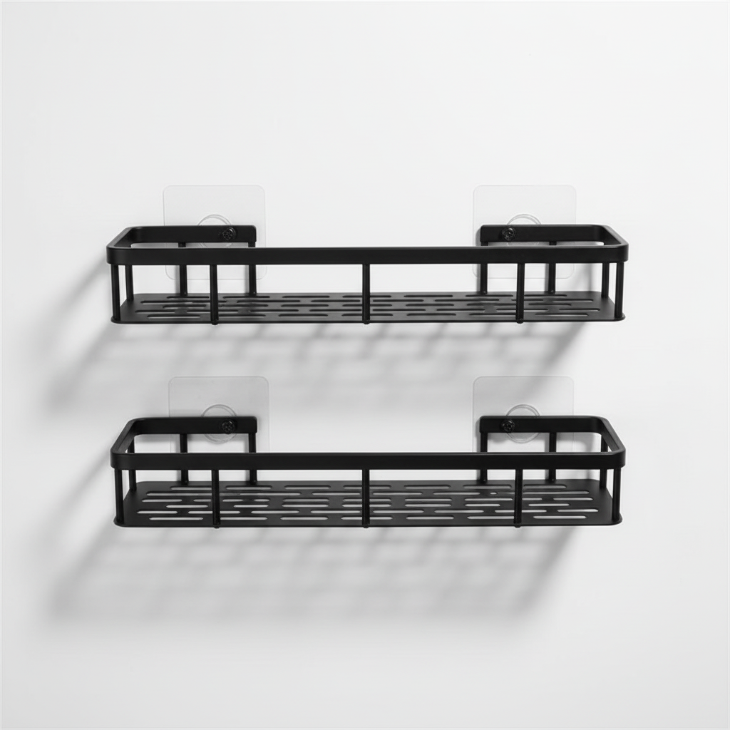 Self-Adhesive Corner Bathroom Shelf for Tiles and Glass