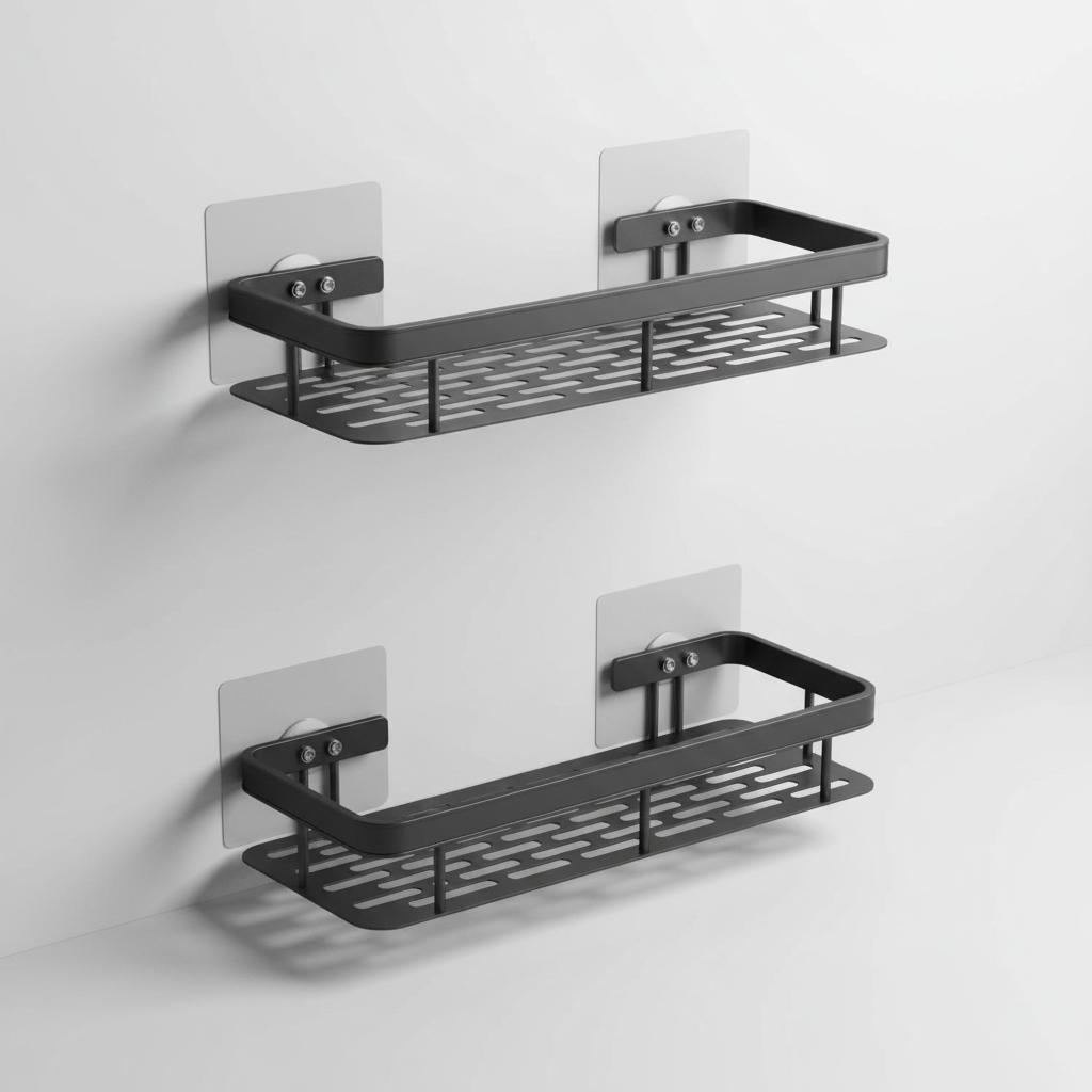 Self-Adhesive Corner Bathroom Shelf for Tiles and Glass