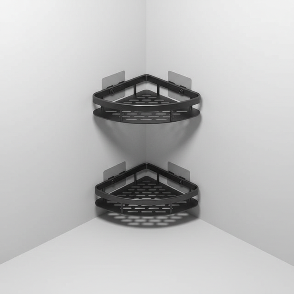 Self-Adhesive Corner Bathroom Shelf for Tiles and Glass