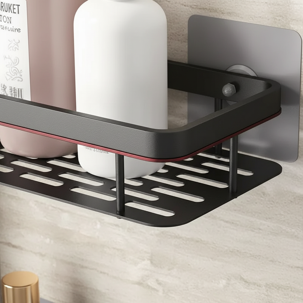 Self-Adhesive Corner Bathroom Shelf for Tiles and Glass